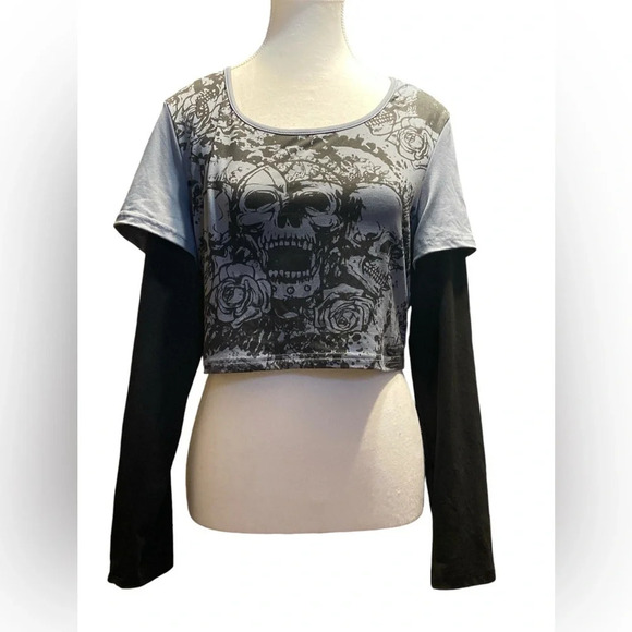 ROMWE Grunge Punk Skull Print size large - Picture 1 of 7